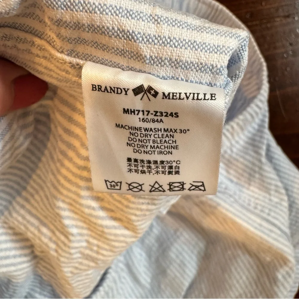 Brandy‎ Melville Light Blue and White Striped Shorts